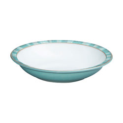 Denby Azure Coast Shallow Rimmed Bowl, Blue, Dia.22cm